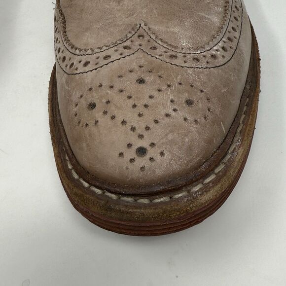 Allen Edmonds Shannon Drive Derby Shoes Mens 11 Tan Beige Leather Brogue Wingtip - Picture 7 of 16